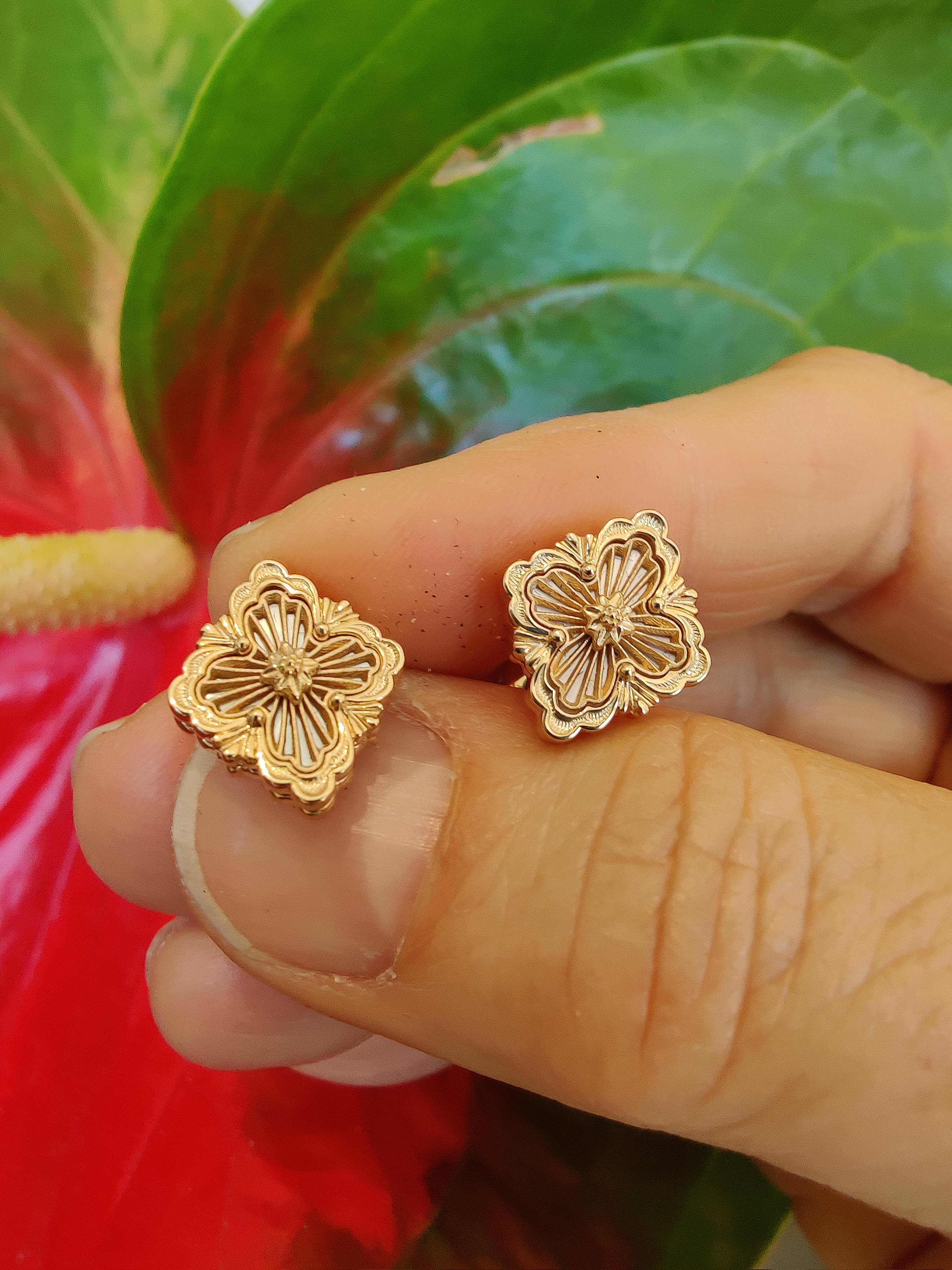 Opera Tulle BUCCELLATI 18 karat gold earrings Opera Tulle - Mother of pearl For ...