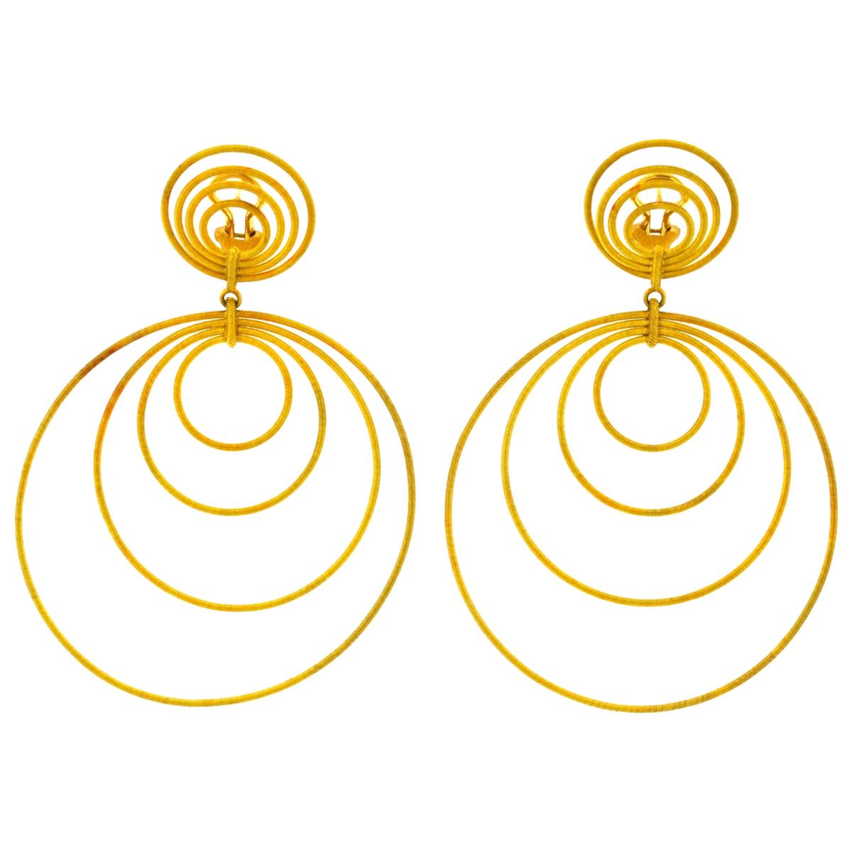 Buccellati 18 Karat Gold Hawaii Double-Drop Earrings