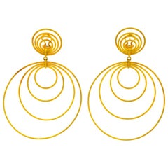 Buccellati 18 Karat Gold Hawaii Double-Drop Earrings