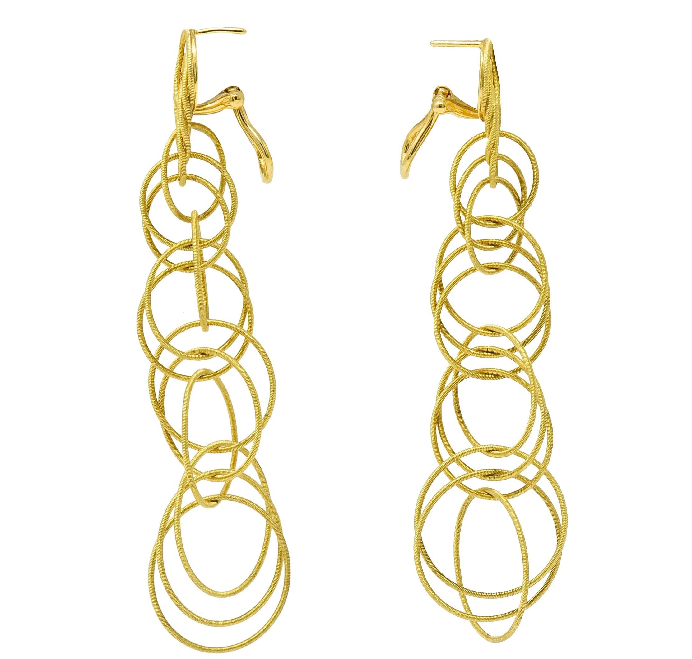 Contemporary Buccellati 18 Karat Gold Hawaii Waikiki Circle Long Pendant Earrings