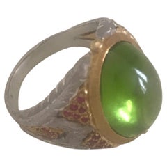 Buccellati 18 Karat Gold, Peridot and Ruby Ring