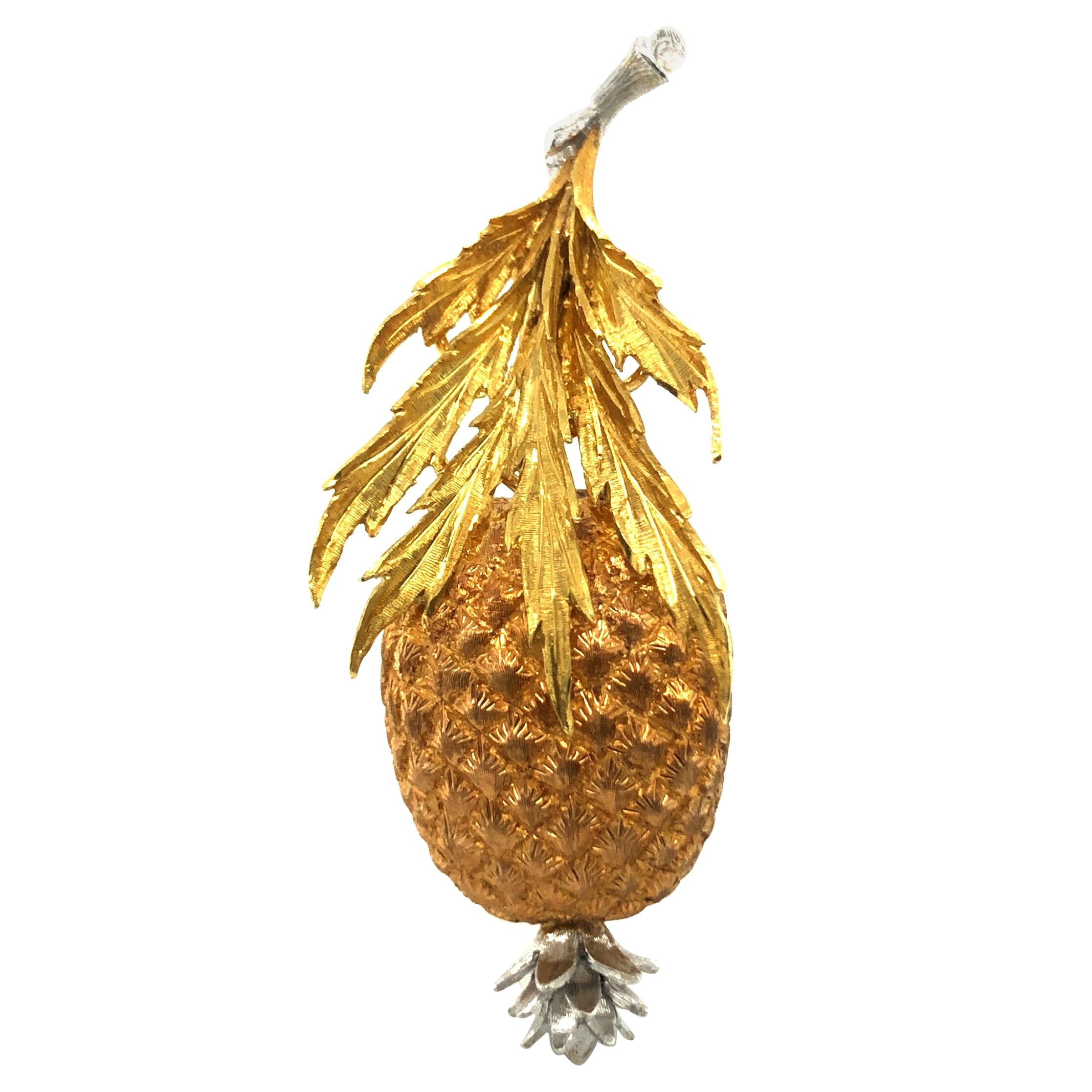 Buccellati 18 Karat Multicolor Gold Pineapple Brooch Pin
