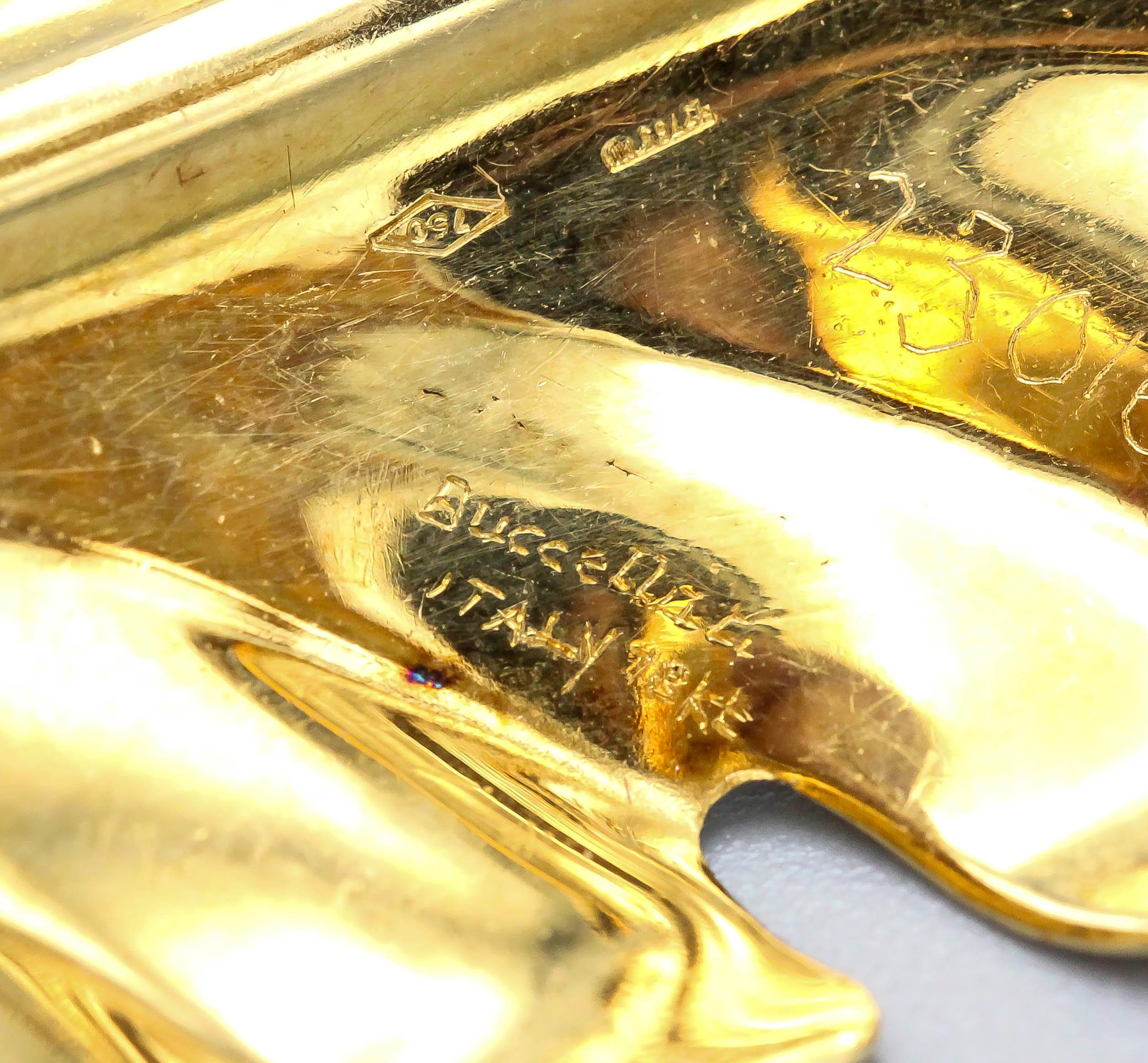 Buccellati 18 Karat Two-Tone Gold Leaf Cuff Bracelet 1