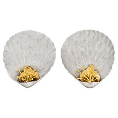 Buccellati 18 Karat Two-Tone White Yellow Gold Magnolia Petal Earrings