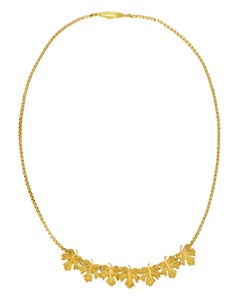 Buccellati 18 Karat Two-Tone Yellow Gold Italian Grape Leaf Necklace