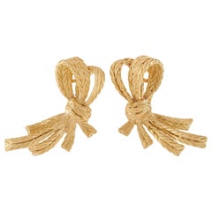Buccellati 18 Karat Yellow Gold Bow Earrings