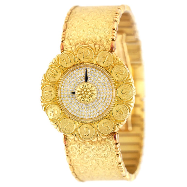 Buccellati 18 Karat Yellow Gold Bracelet Watch at 1stDibs