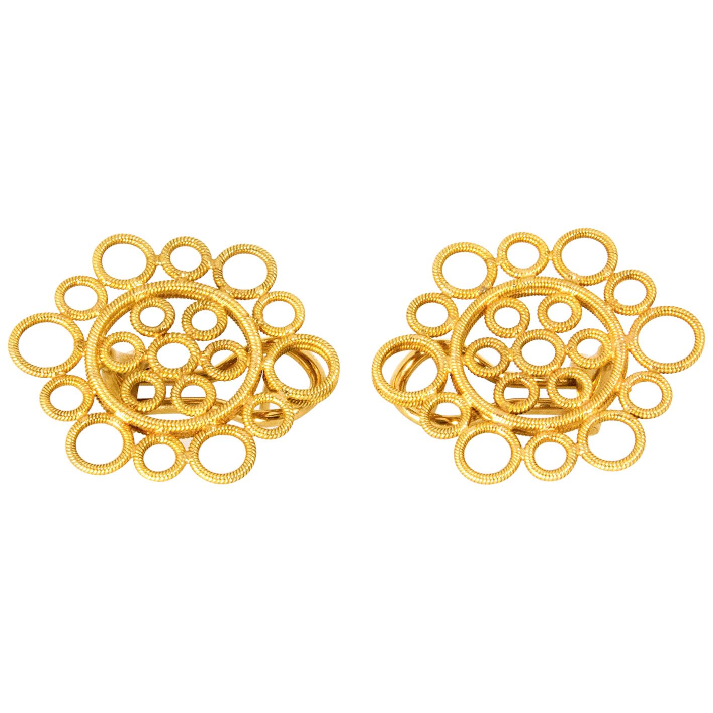 Buccellati 18 Karat Yellow Gold Circles Earrings
