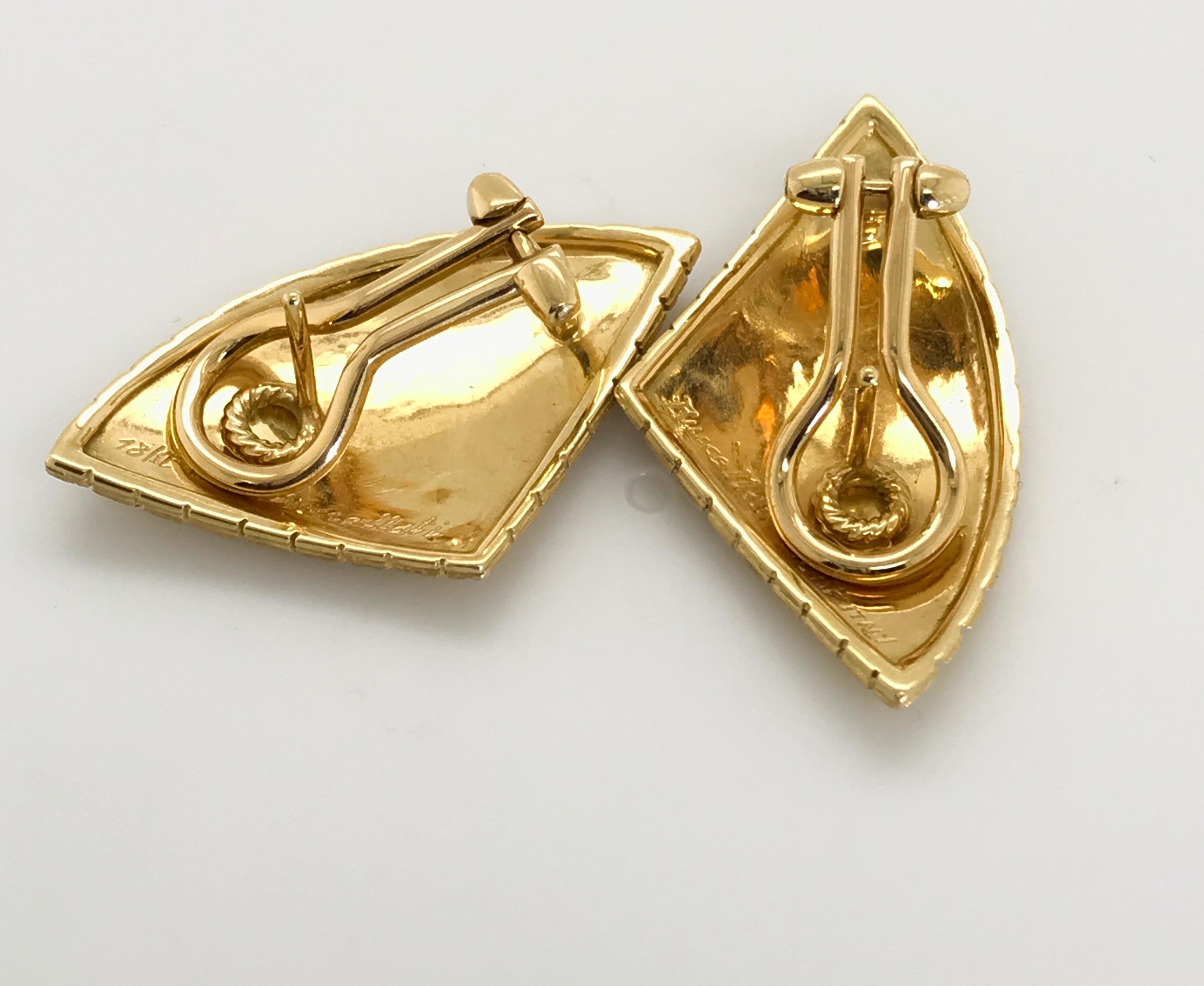 Buccellati 18 Karat Yellow Gold Fan Earrings In Excellent Condition In QLD , AU