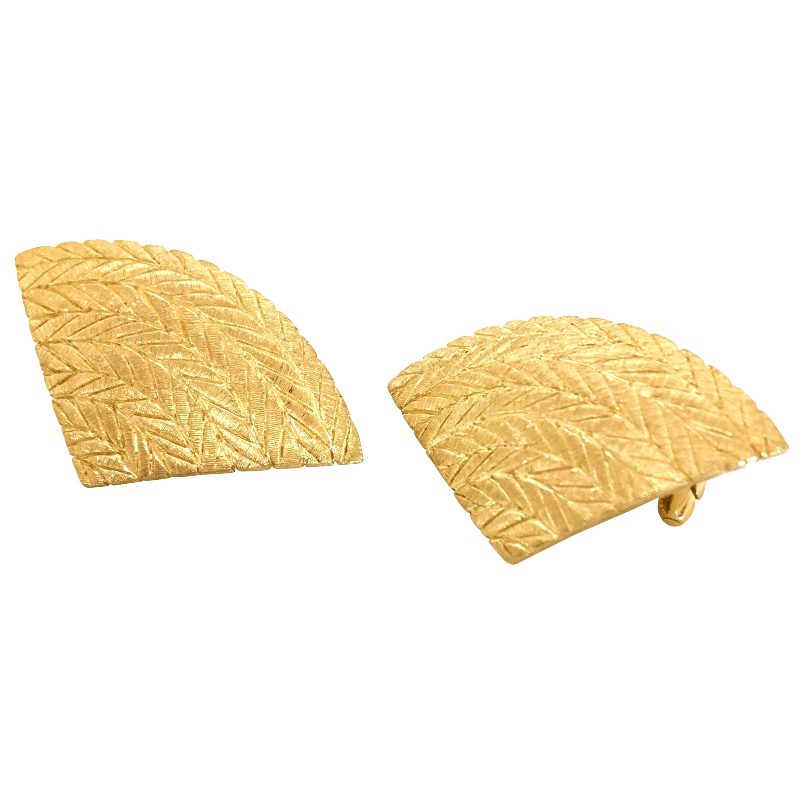 Buccellati 18 Karat Yellow Gold Fan Earrings