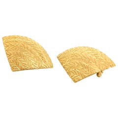 Buccellati 18 Karat Yellow Gold Fan Earrings