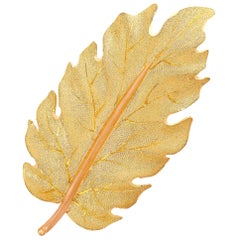 Buccellati 18 Karat Yellow Gold Leaf Brooch