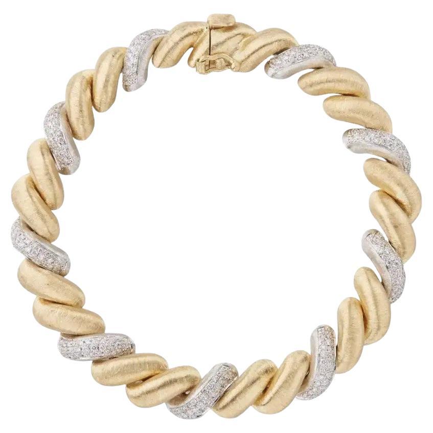Buccellati 18 karat yellow gold Torsade bracelet with diamonds in vendita