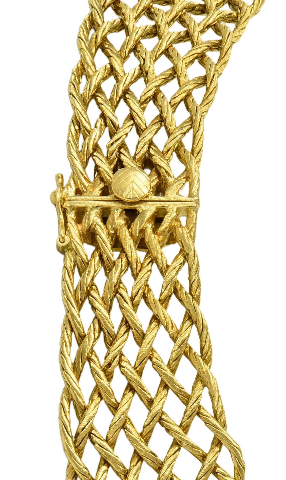 Buccellati 18 Karat Yellow Gold Vintage Woven Crepe de Chine Collar Necklace For Sale 5