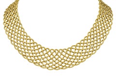 Buccellati 18 Karat Yellow Gold Vintage Woven Crepe de Chine Collar Necklace