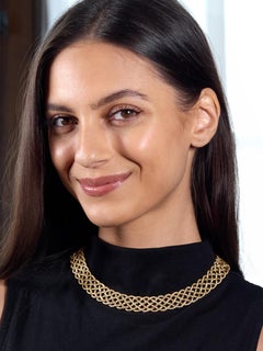 Buccellati 18 Karat Yellow Gold Woven Crepe De Chine Collar Necklace