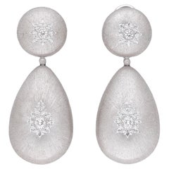 Buccellati 18 Kt. White Gold Diamonds Macri Classica Earrings