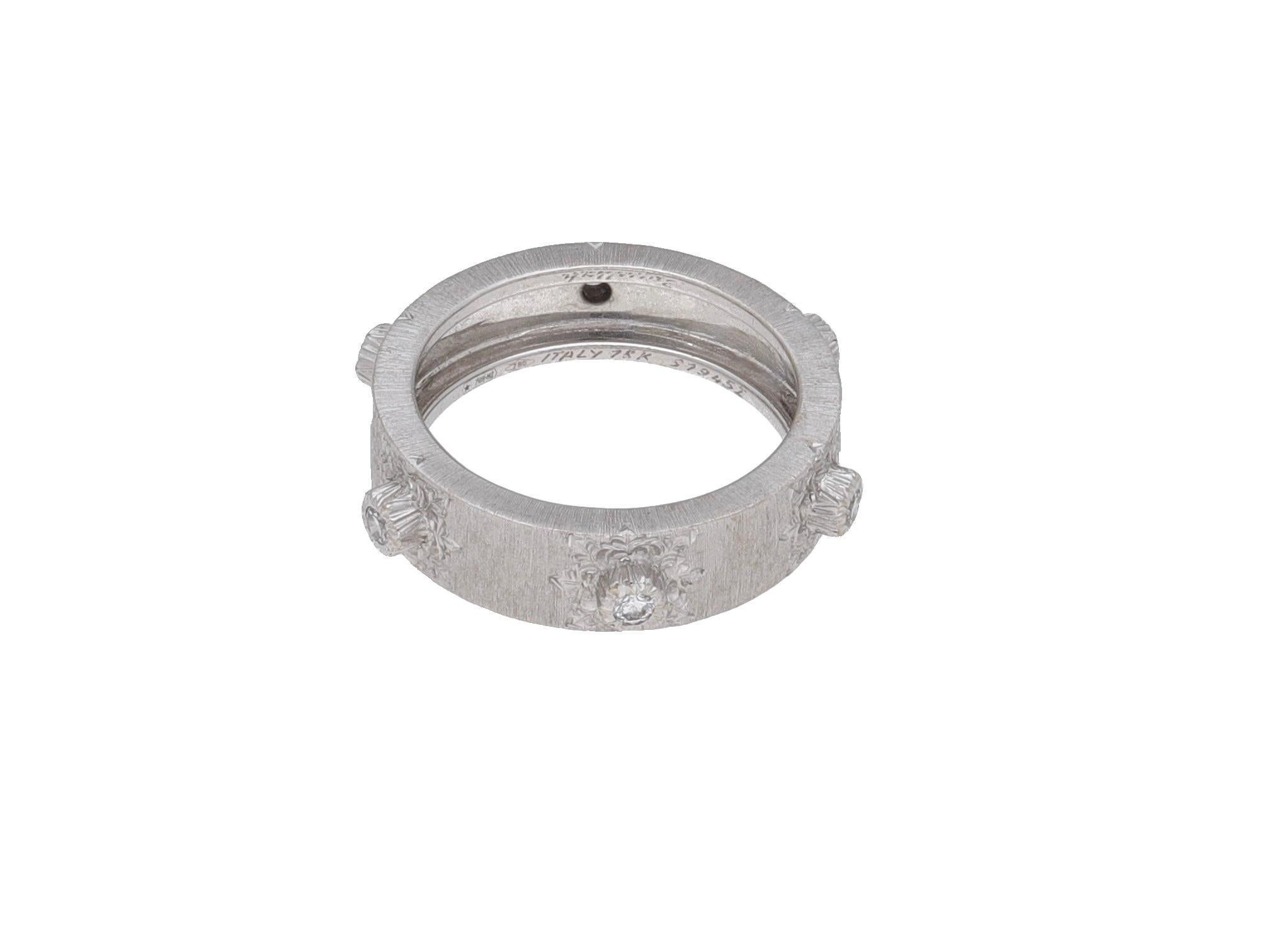 Buccellati 18 Kt. White Gold Diamonds Macri Classica Eternity Ring In Excellent Condition In Rome, IT