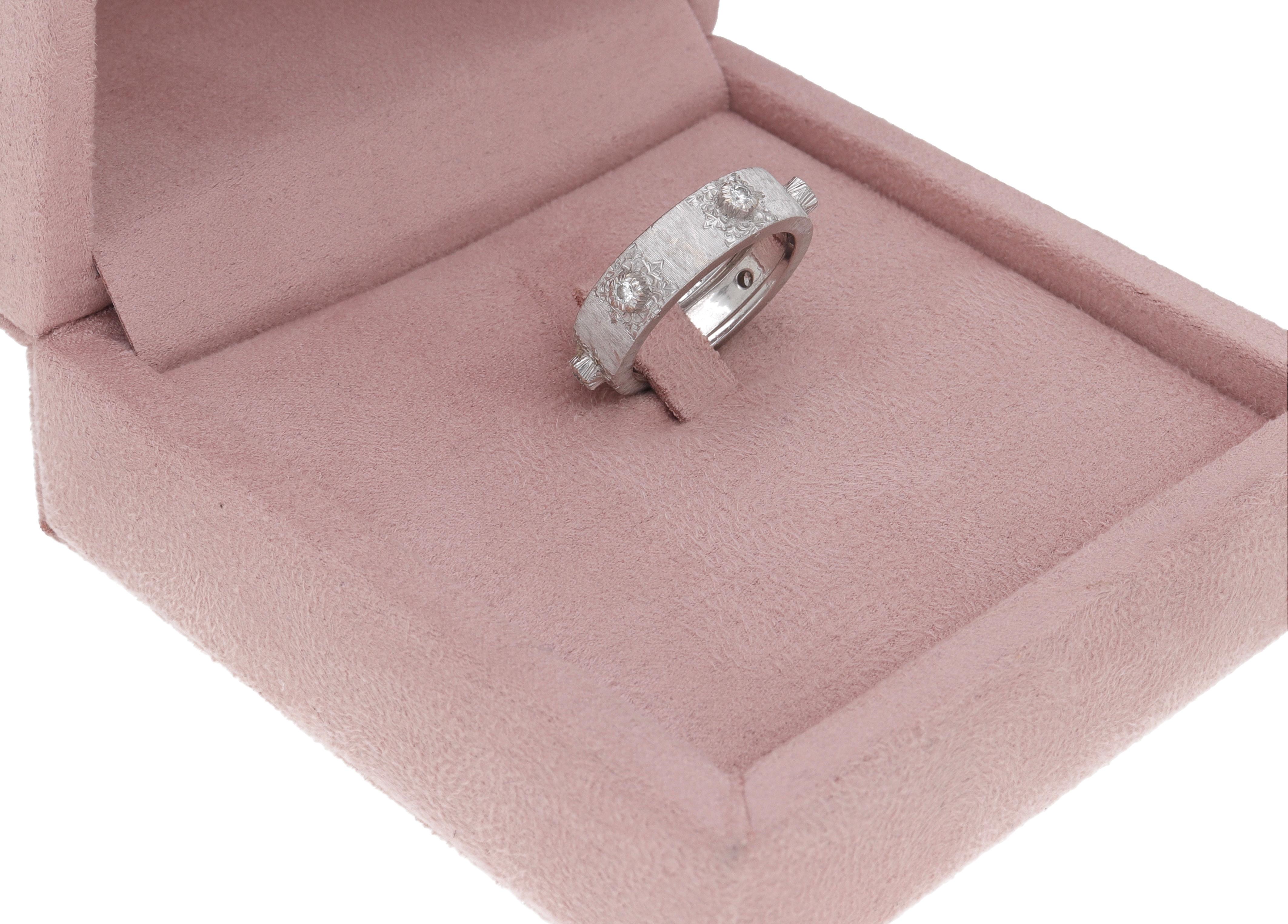 Buccellati 18 Kt. White Gold Diamonds Macri Classica Eternity Ring 1