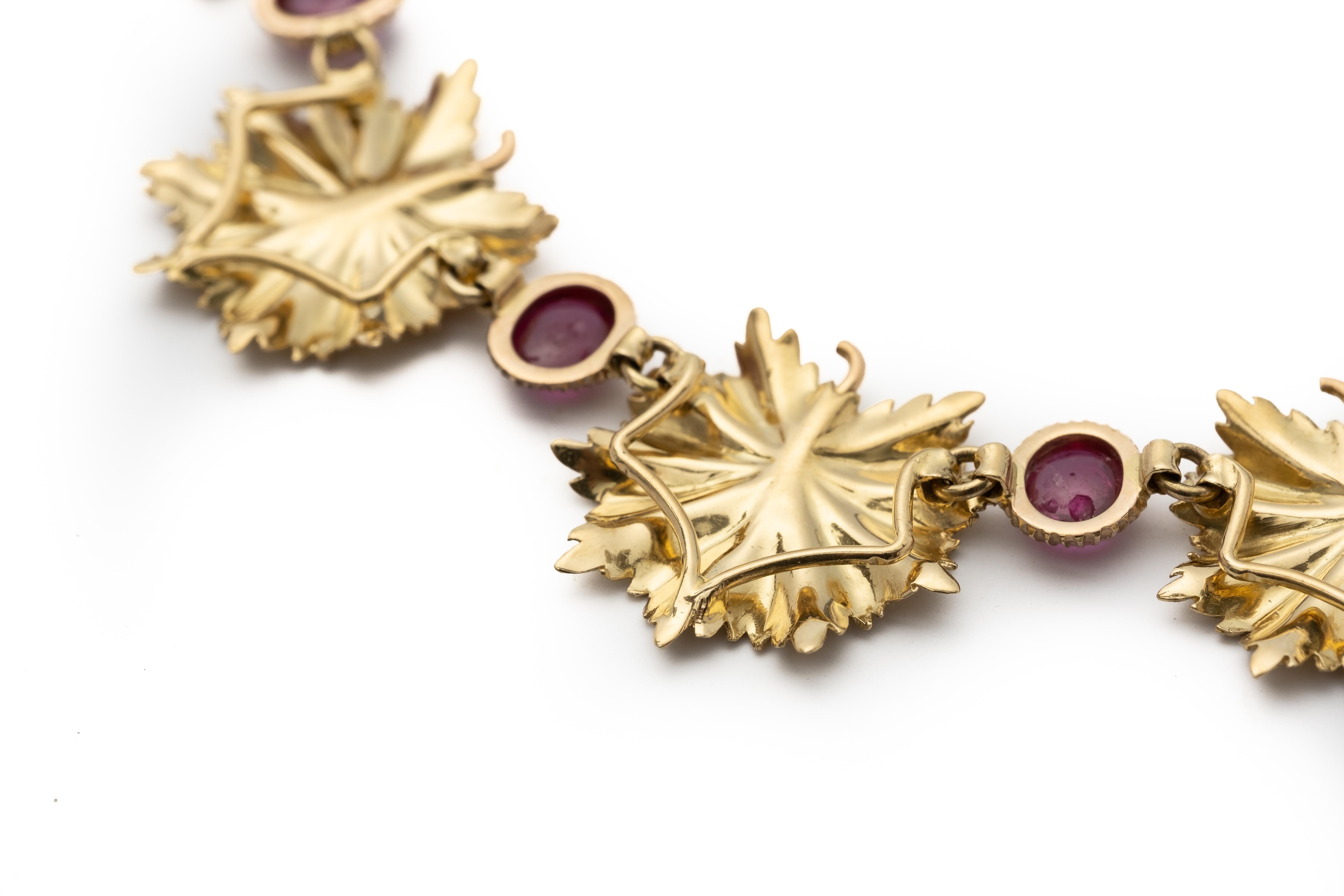 Women's Buccellati 18K and Ruby Leaf Necklace