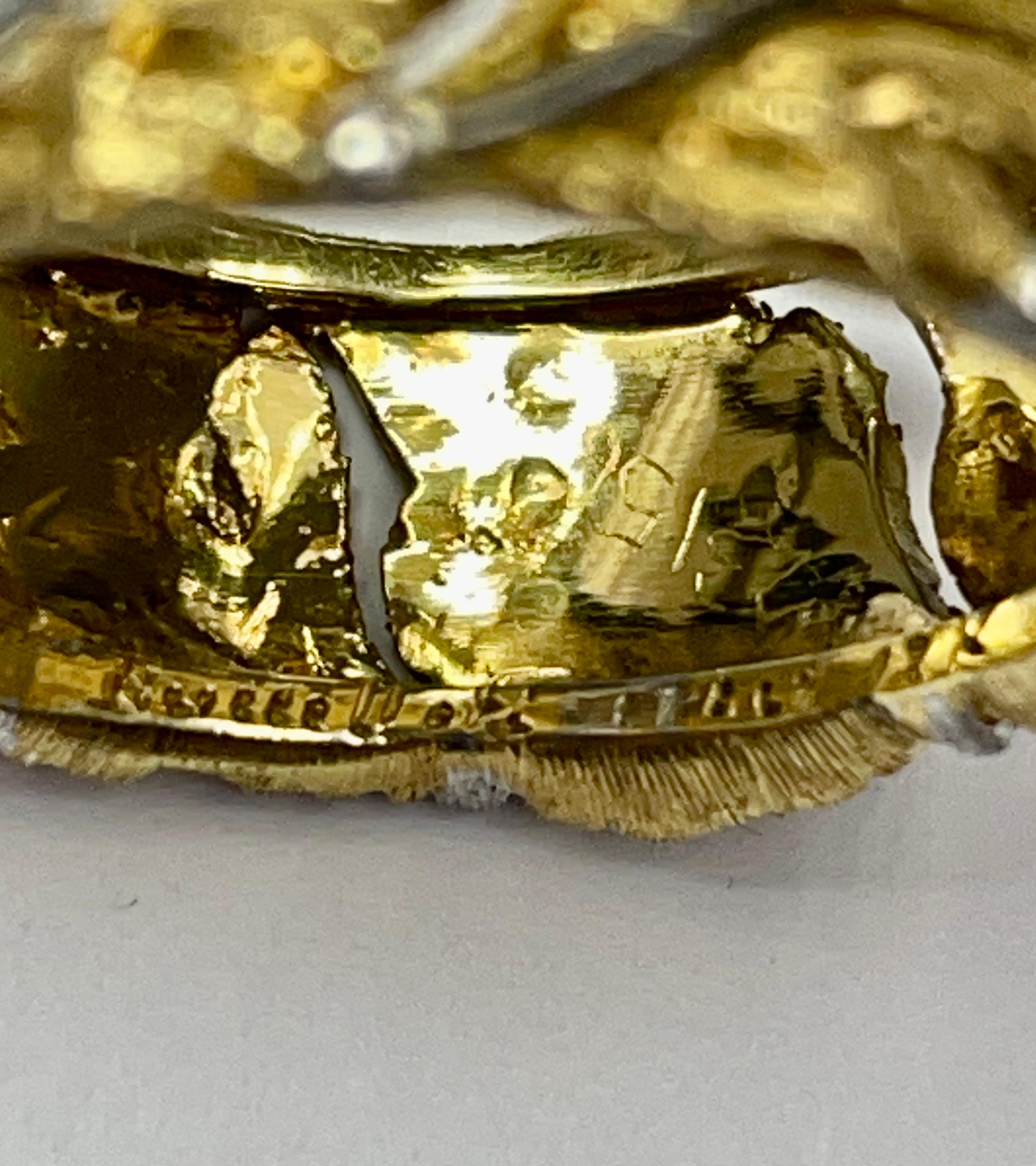 Women's or Men's Buccellati, 18K Bicolor Gold Leaf Band For Sale