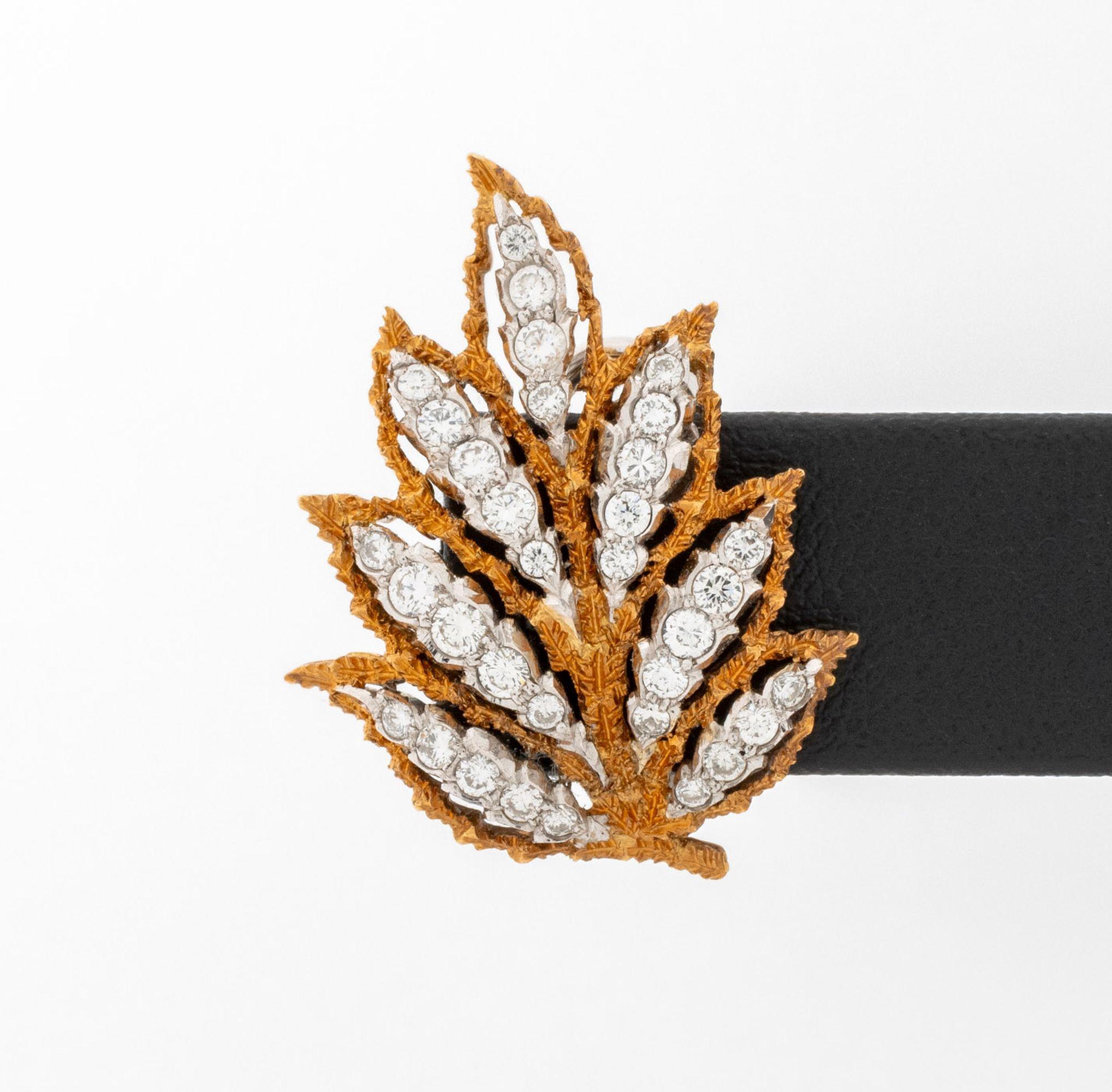 Pendientes Hoja Diamante Buccellati 18K Moderno en venta