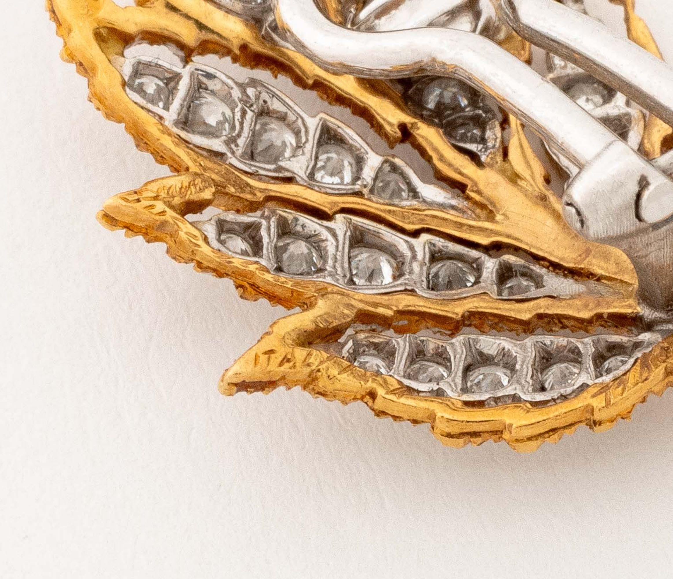 Pendientes Hoja Diamante Buccellati 18K en venta 1