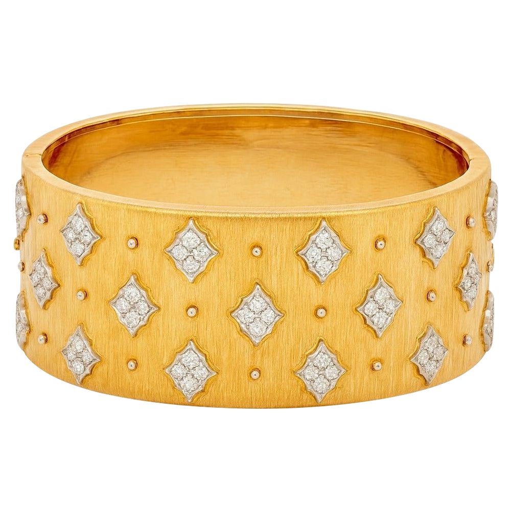 Bracelet Buccellati en or 18 carats et diamants à plaque étoilée, vers les années 1960