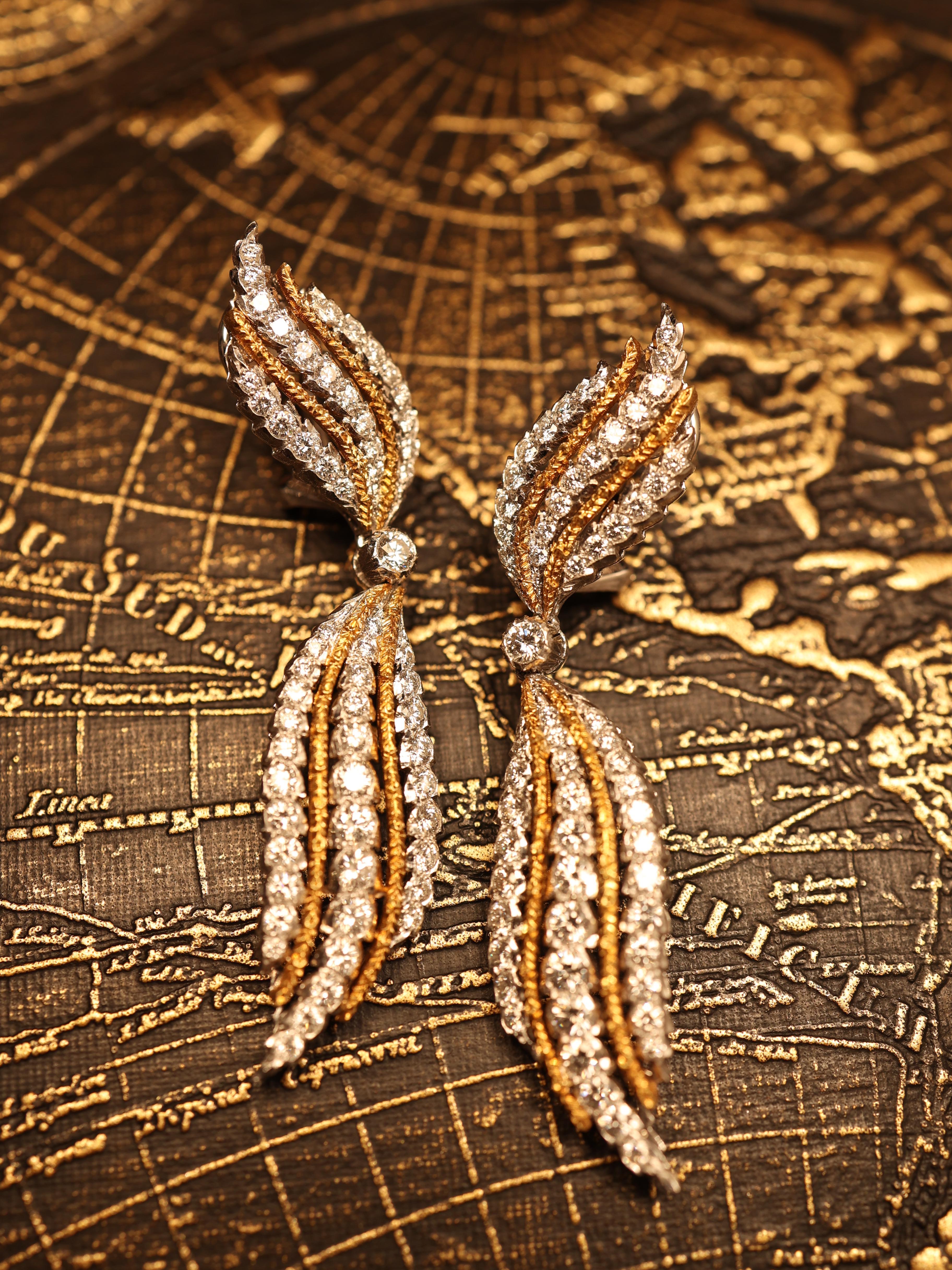 Buccellati, Orecchini con diamanti in oro 18 carati In condizioni buone in vendita a New York, NY