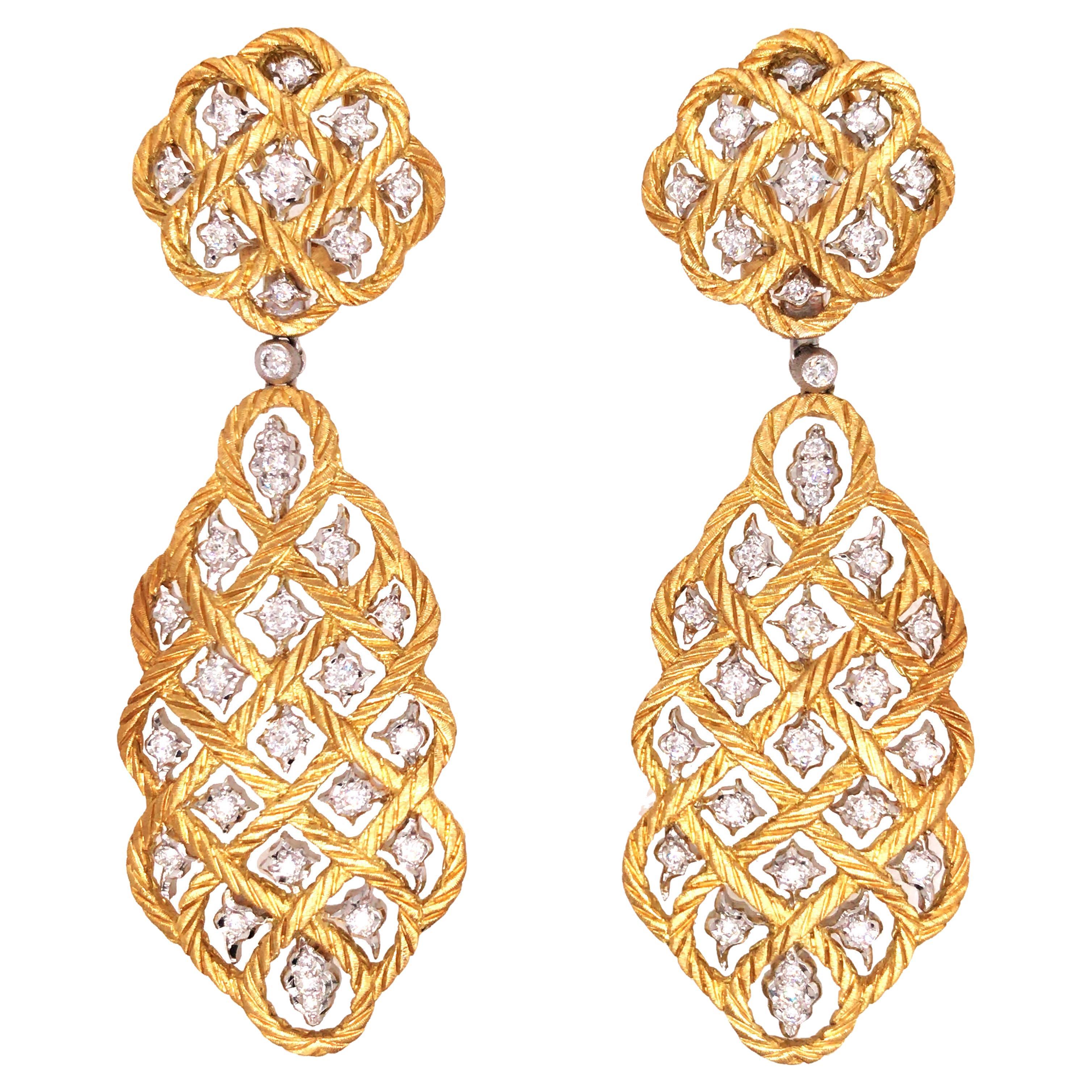 Buccellati, 18K Gold Diamond Earrings