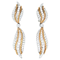 Vintage Buccellati, 18K Gold Diamond Earrings