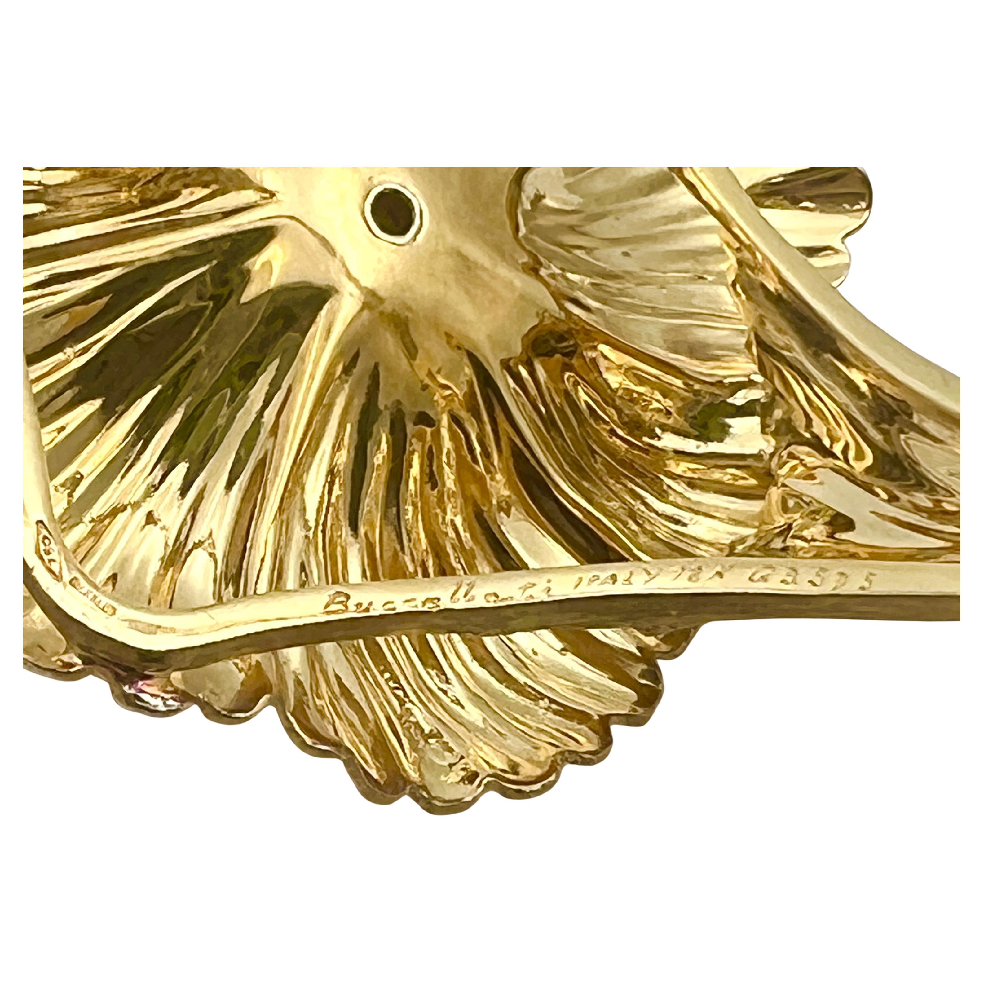 Buccellati - Bracelet manchette en or 18k avec fleurs et diamants Excellent état - En vente à Palm Beach, FL