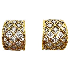 Orecchini a cerchio con diamanti in oro 18k Buccellati