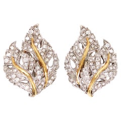 Buccellati, Pendientes Hoja Diamante Oro 18K