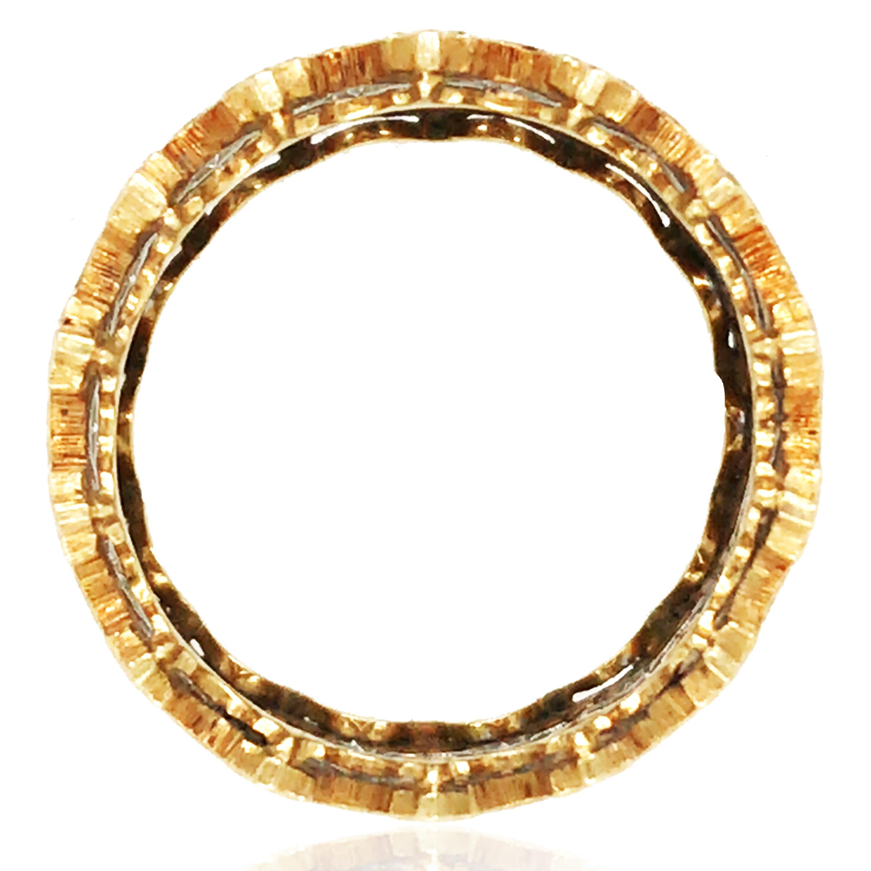 Taglio rotondo Buccellati, anello con diamante in oro 18 carati in vendita