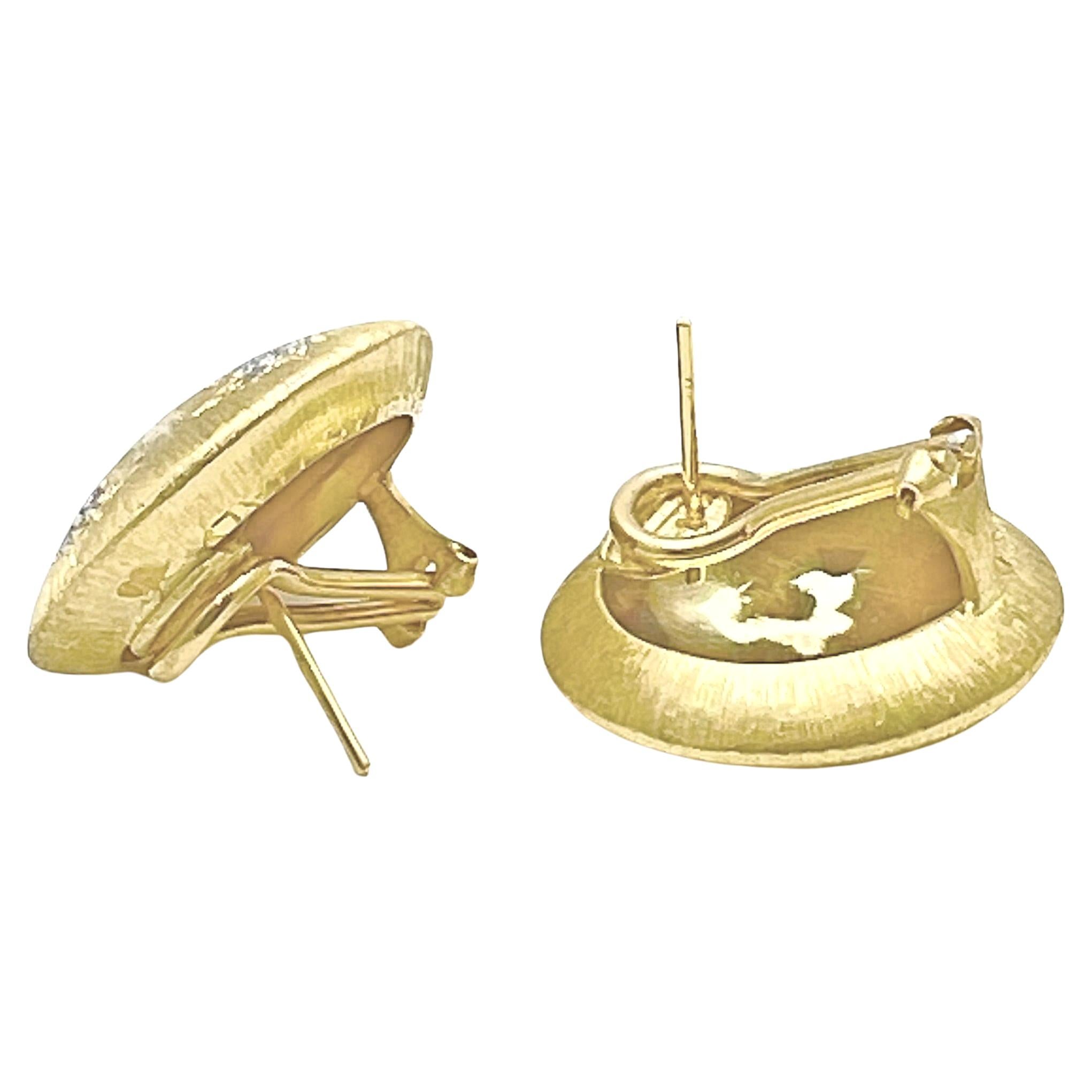 Buccellati 18k Gold Geminato Button Earrings In Excellent Condition For Sale In Palm Beach, FL