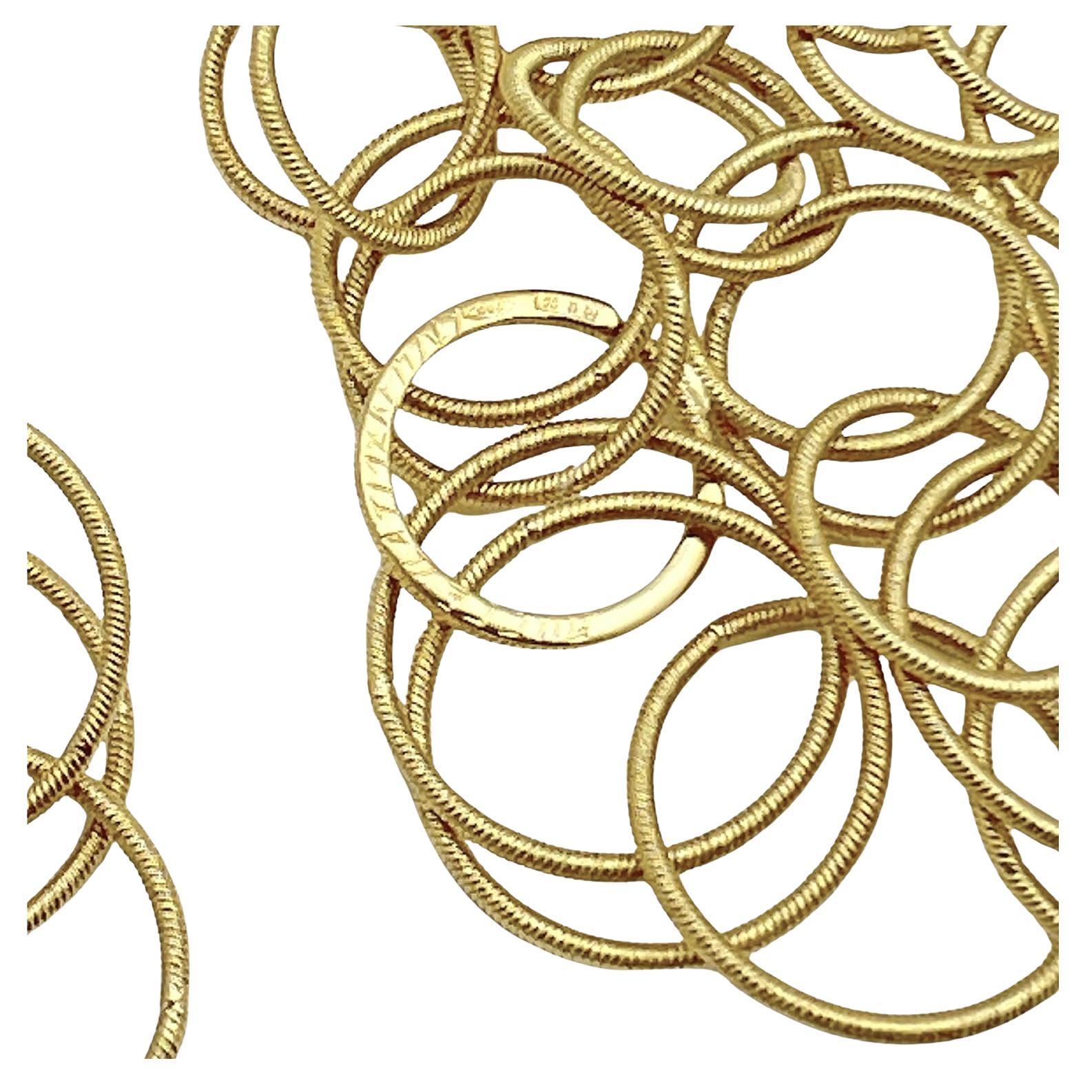 Buccellati 18k Yellow Gold Medium Hawaii Earrings In Excellent Condition In Palm Beach, FL