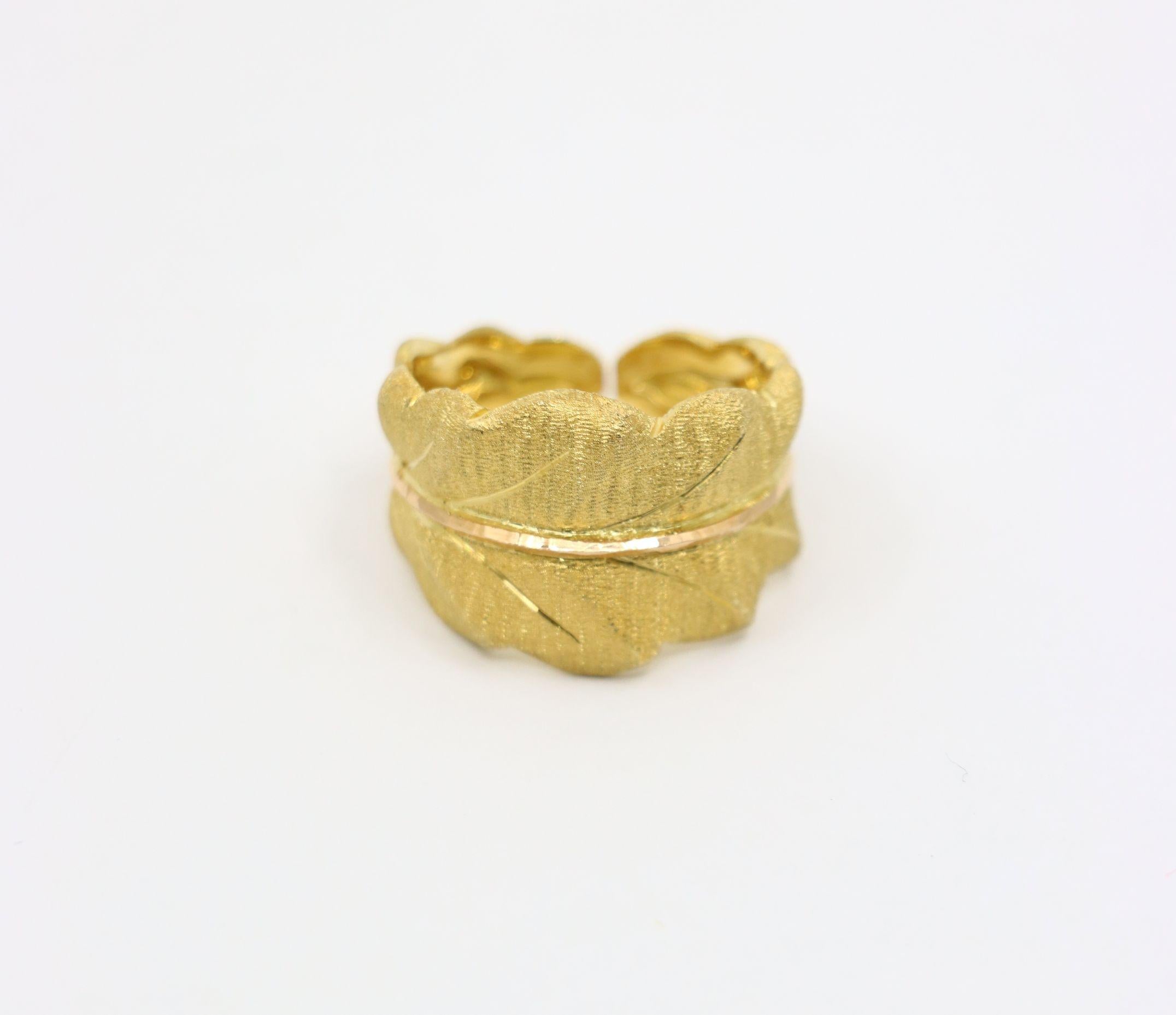 Buccellati 18K Gold Leaf Motif Ring For Sale 6