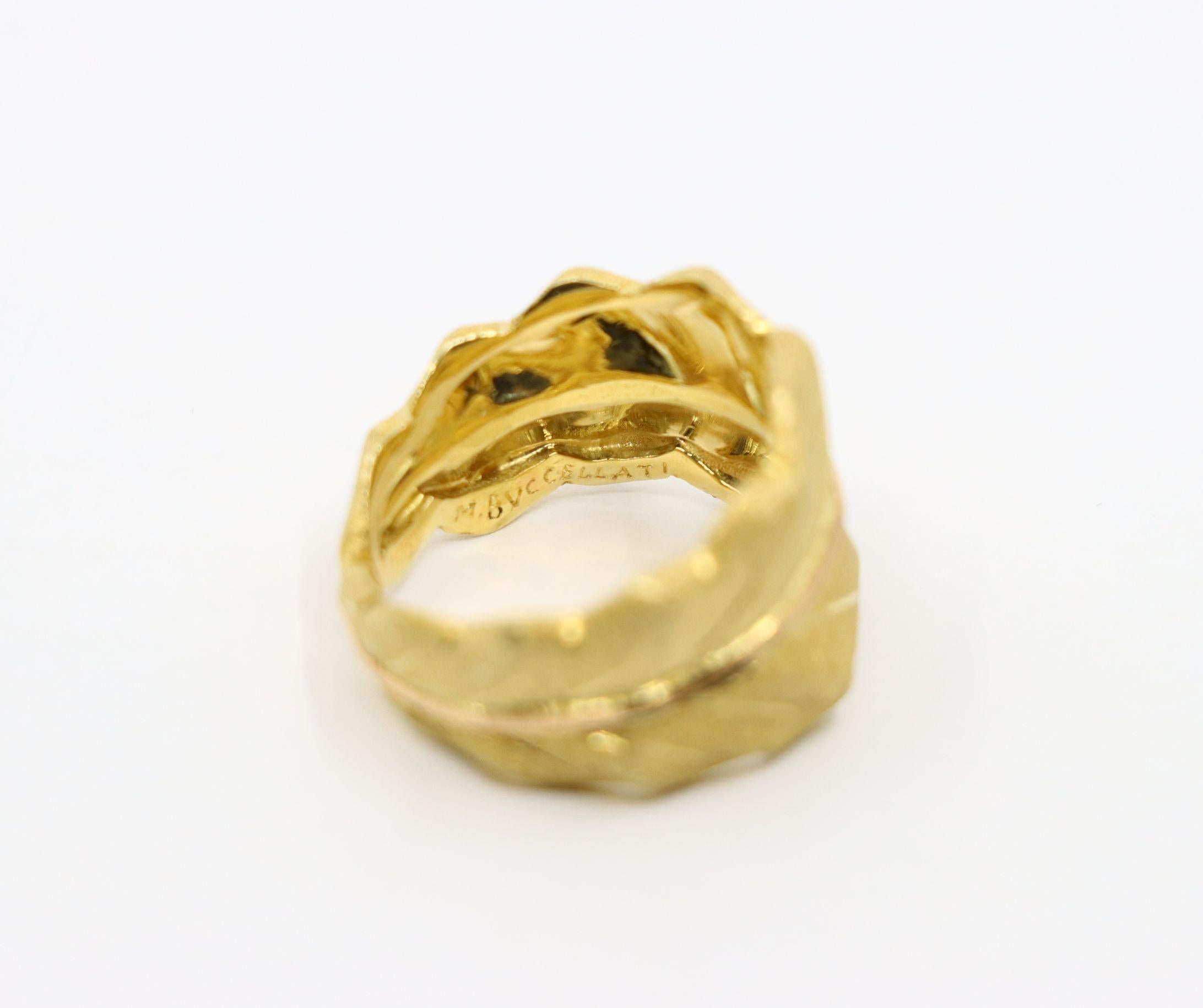 Buccellati 18K Gold Leaf Motif Ring For Sale 9