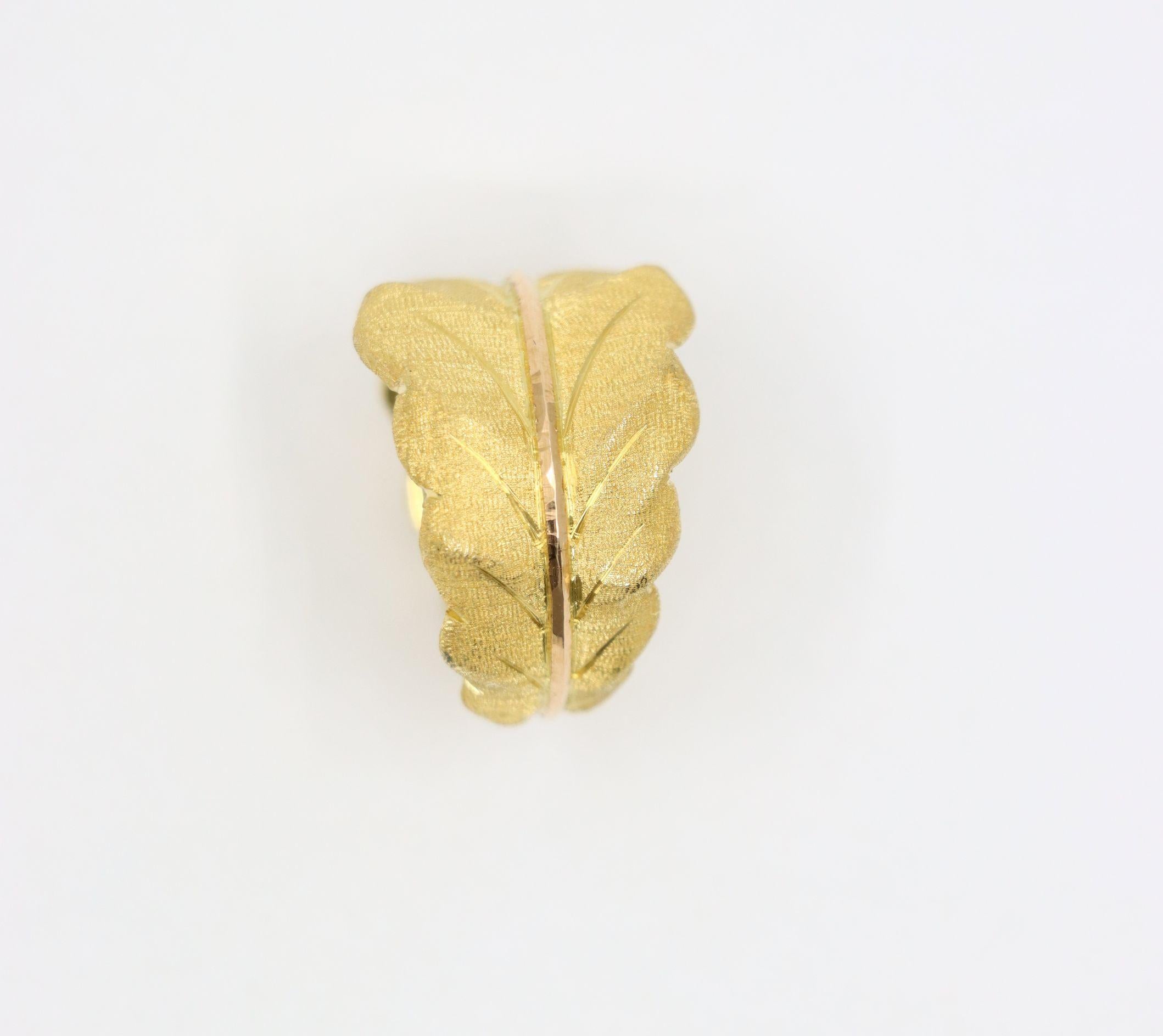 Buccellati 18K Gold Leaf Motif Ring For Sale 11