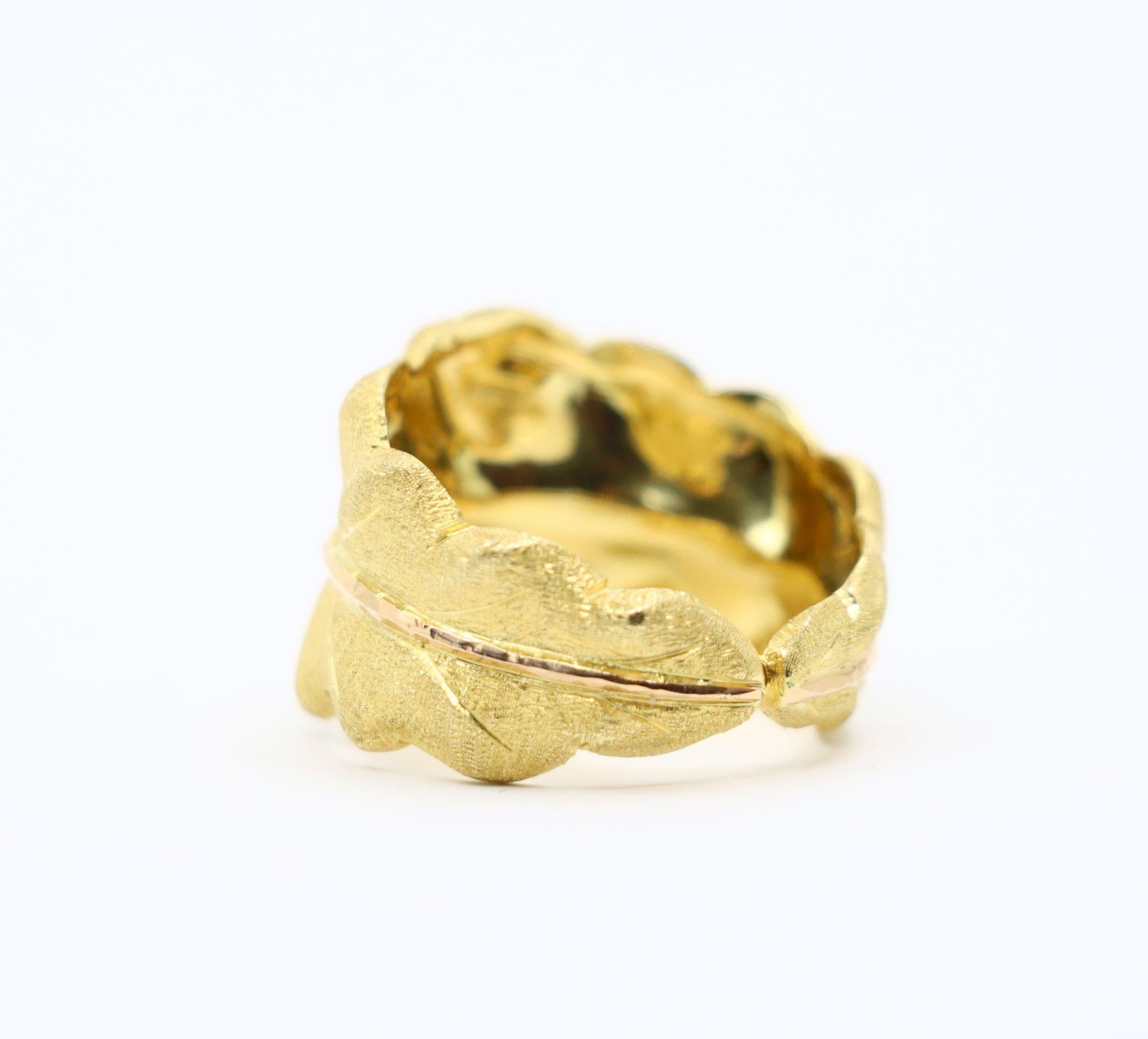 Buccellati 18K Gold Leaf Motif Ring For Sale 2