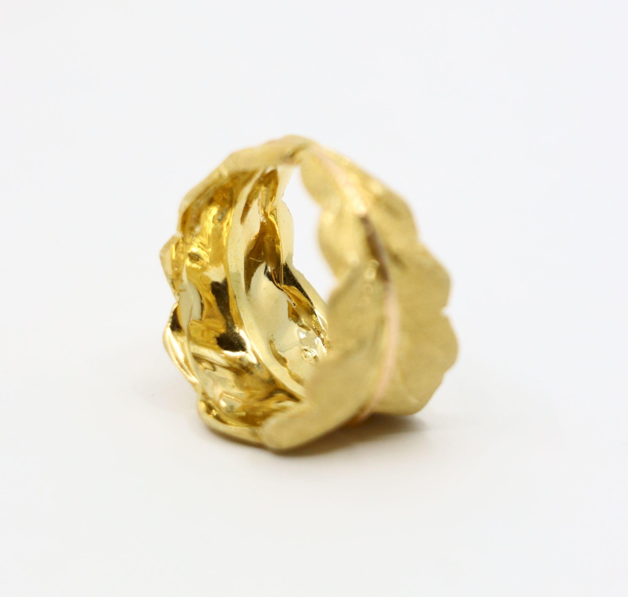 Buccellati 18K Gold Leaf Motif Ring For Sale 3