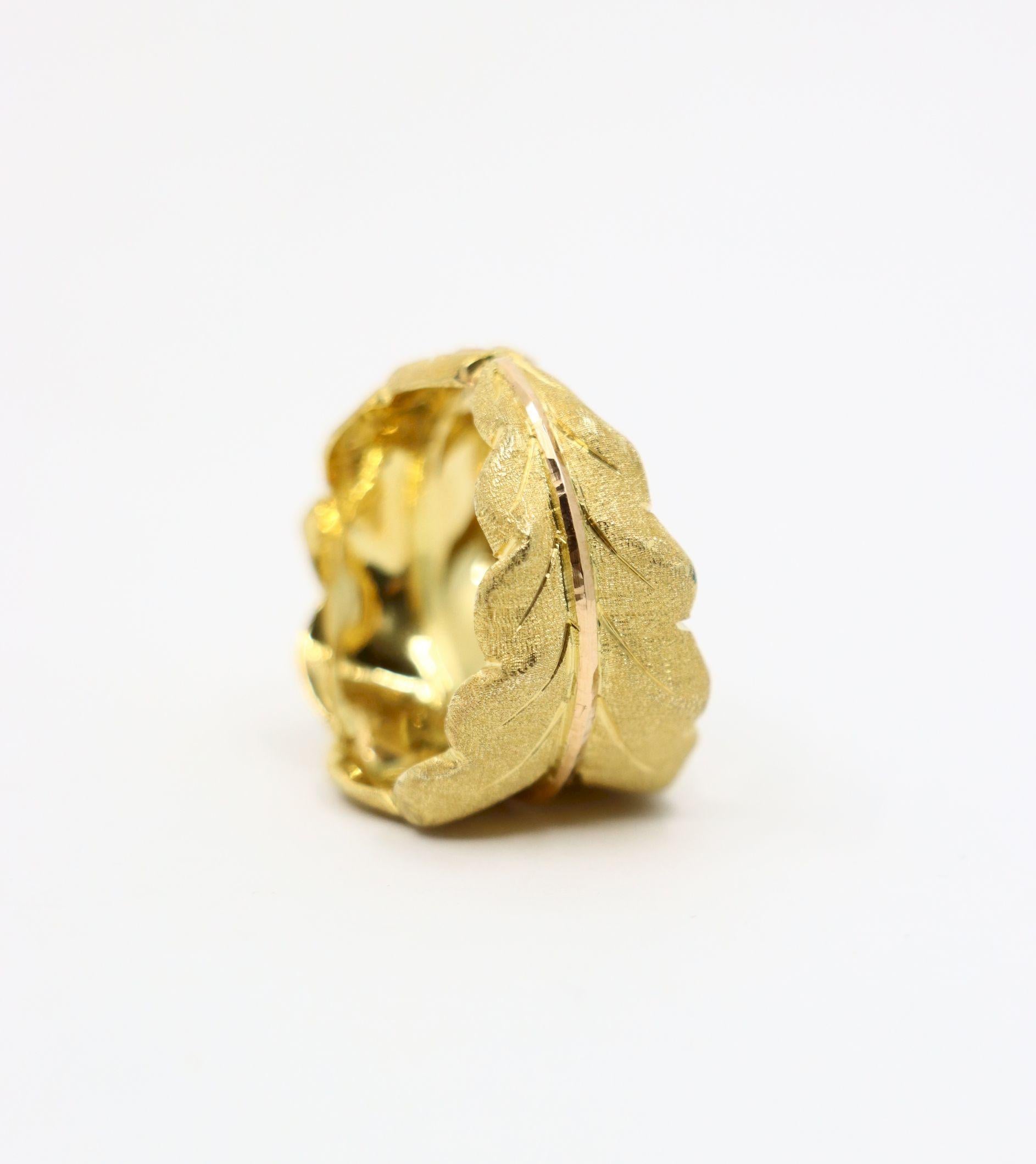 Buccellati 18K Gold Leaf Motif Ring For Sale 4