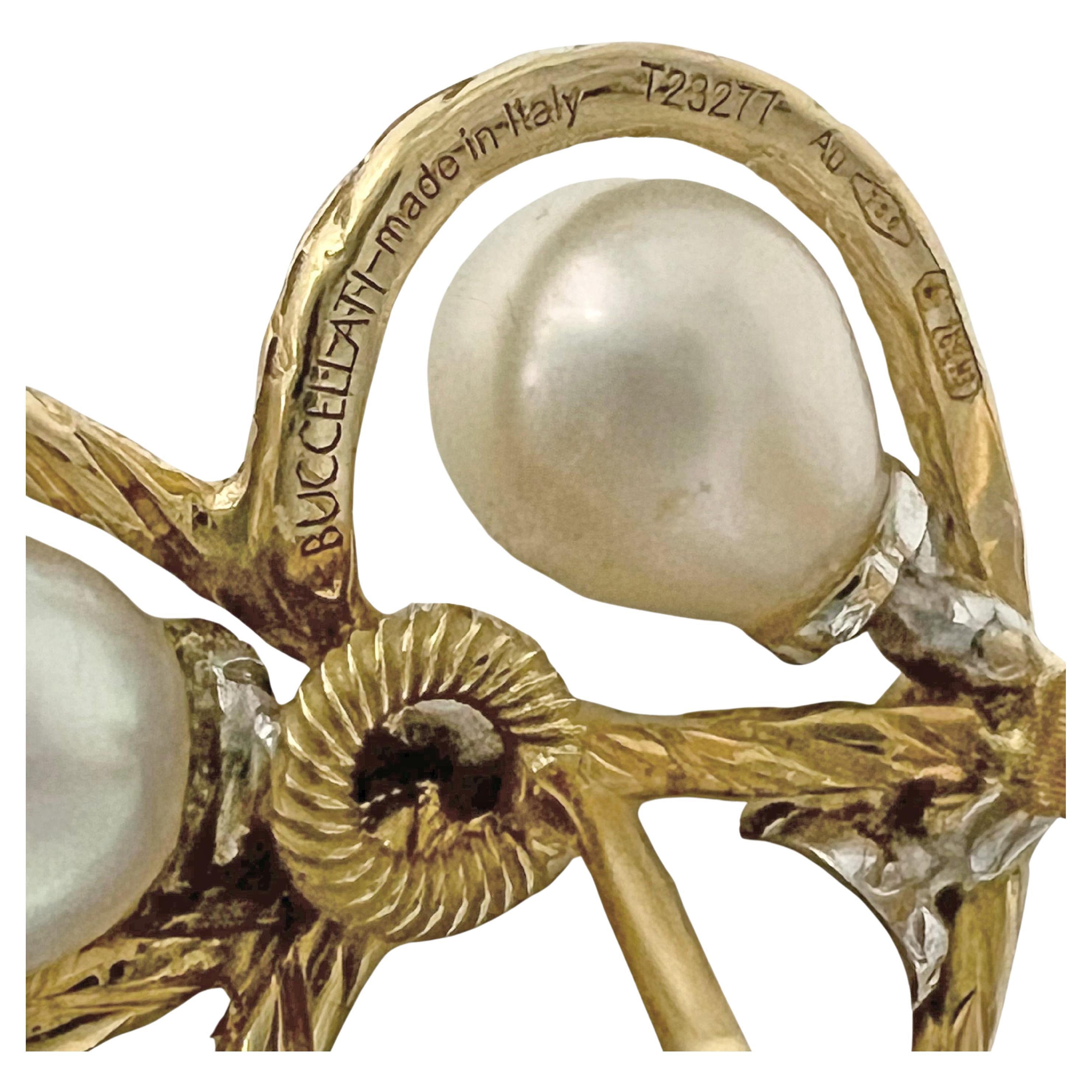 Buccellati 18k Gold Rete Pearl Chandelier Earrings In Excellent Condition In Palm Beach, FL
