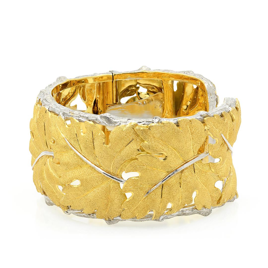 gold leaf bracelet cuff
