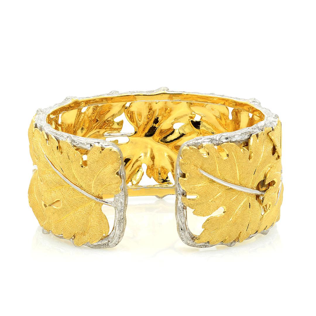 gold leaf cuff bracelet