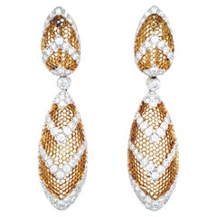 Buccellati, 18K Gold Tulle Diamond Earrings