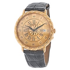 Buccellati 18K Rose Gold Audachron Round Dial Date Roman Numerals Watch