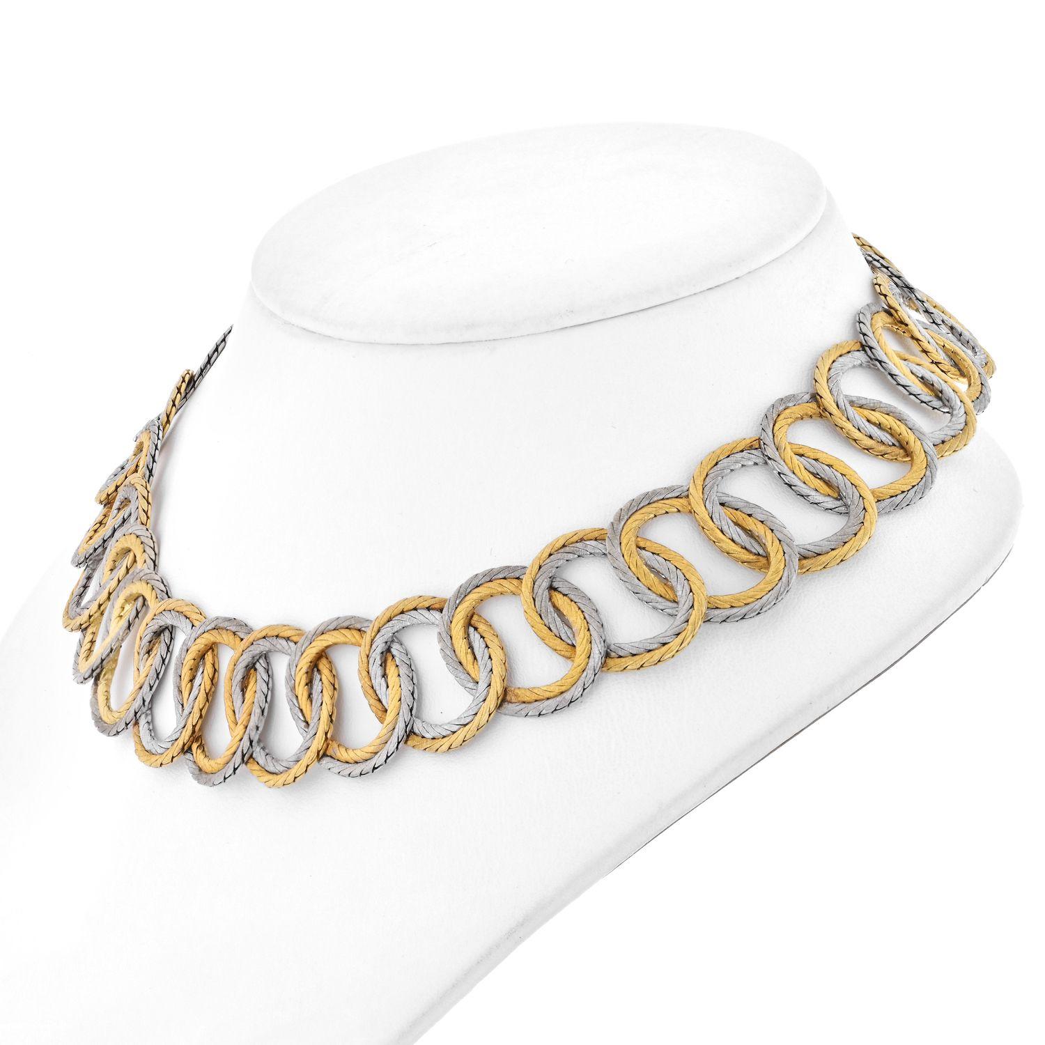 Buccellati 18K Two Tone Open Link Raso Collar Necklace 1