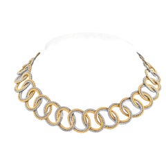 Buccellati 18K Two Tone Open Link Raso Collar Necklace